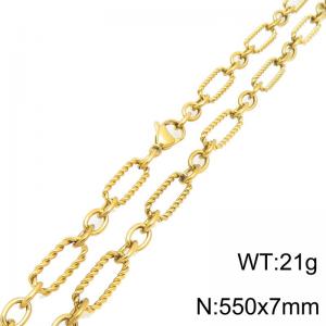 SS Gold-Plating Necklace - KN302033-Z