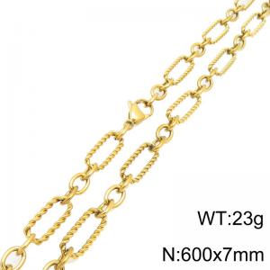 SS Gold-Plating Necklace - KN302034-Z