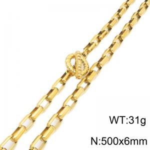 SS Gold-Plating Necklace - KN302099-Z