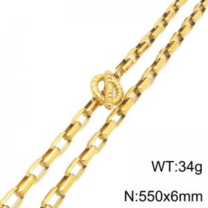 SS Gold-Plating Necklace - KN302100-Z