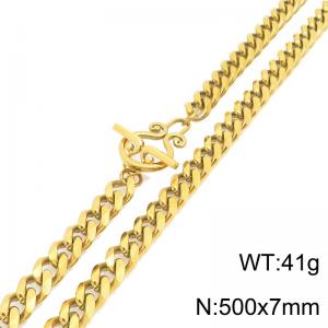SS Gold-Plating Necklace - KN302105-Z