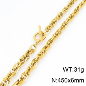 SS Gold-Plating Necklace - KN302110-Z