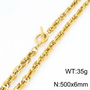 SS Gold-Plating Necklace - KN302111-Z