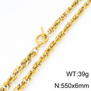 SS Gold-Plating Necklace - KN302112-Z
