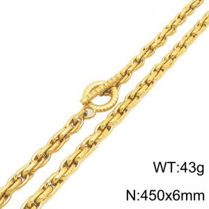 SS Gold-Plating Necklace - KN302116-Z