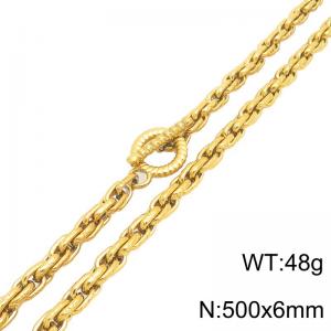 SS Gold-Plating Necklace - KN302117-Z