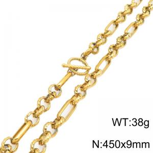SS Gold-Plating Necklace - KN302128-Z