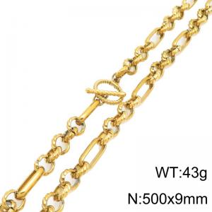 SS Gold-Plating Necklace - KN302129-Z
