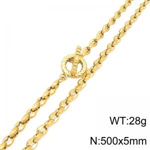 SS Gold-Plating Necklace - KN302141-Z
