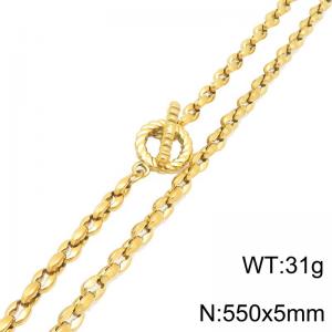 SS Gold-Plating Necklace - KN302142-Z