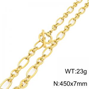SS Gold-Plating Necklace - KN302146-Z