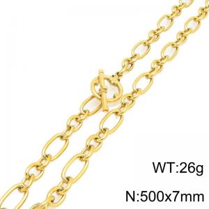 SS Gold-Plating Necklace - KN302147-Z
