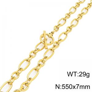 SS Gold-Plating Necklace - KN302148-Z