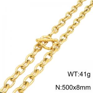 SS Gold-Plating Necklace - KN302153-Z