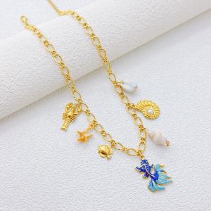 SS Gold-Plating Necklace - KN302258-SXSJ