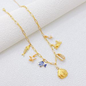 SS Gold-Plating Necklace - KN302259-SXSJ