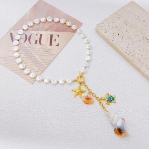 SS Gold-Plating Necklace - KN302263-SXSJ