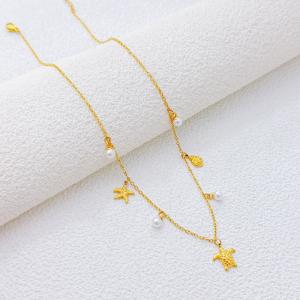 SS Gold-Plating Necklace - KN302264-SXSJ