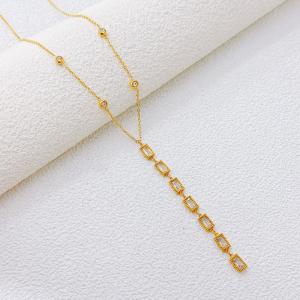 SS Gold-Plating Necklace - KN302268-SXSJ