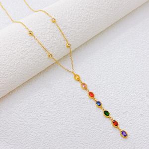 SS Gold-Plating Necklace - KN302278-SXSJ