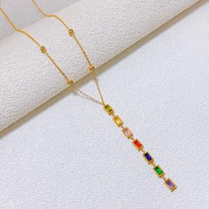 SS Gold-Plating Necklace - KN302280-SXSJ