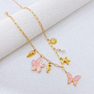 SS Gold-Plating Necklace - KN302283-SXSJ