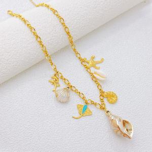 SS Gold-Plating Necklace - KN302284-SXSJ