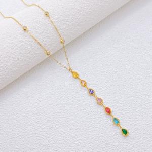 SS Gold-Plating Necklace - KN302291-SXSJ