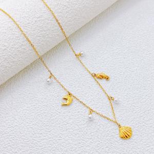 SS Gold-Plating Necklace - KN302293-SXSJ