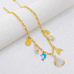 SS Gold-Plating Necklace - KN302295-SXSJ