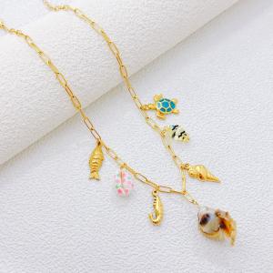 SS Gold-Plating Necklace - KN302301-SXSJ