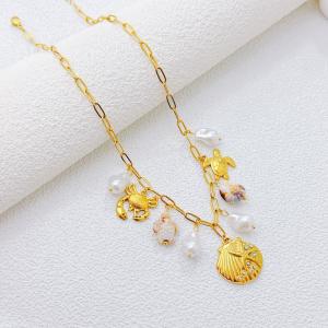 SS Gold-Plating Necklace - KN302302-SXSJ