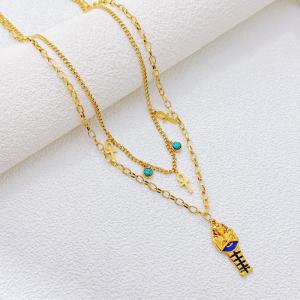 SS Gold-Plating Necklace - KN302303-SXSJ