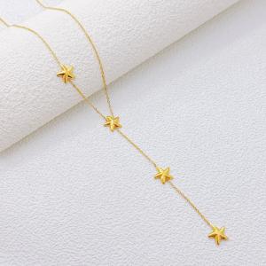 SS Gold-Plating Necklace - KN302308-SXSJ