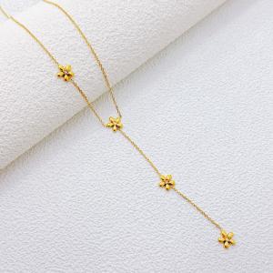 SS Gold-Plating Necklace - KN302312-SXSJ
