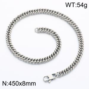 Stainless steel Japanese buckle necklace - KN302356-Z