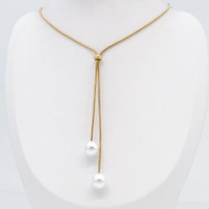 SS Gold-Plating Necklace - KN302534-MW