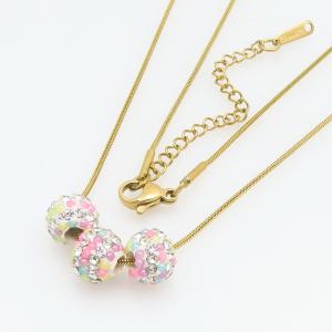 Stainless Steel Stone Necklace - KN302547-TLA