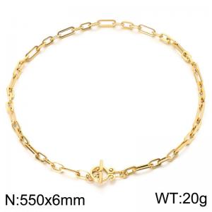 SS Gold-Plating Necklace - KN302578-Z
