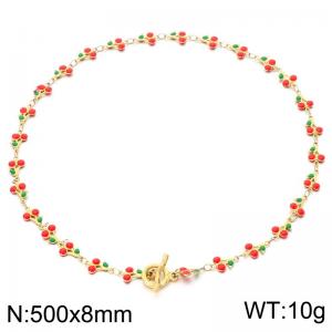 SS Gold-Plating Necklace - KN302582-Z