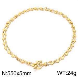SS Gold-Plating Necklace - KN302589-Z