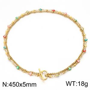 SS Gold-Plating Necklace - KN302599-Z