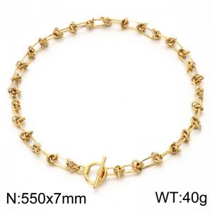 SS Gold-Plating Necklace - KN302607-Z