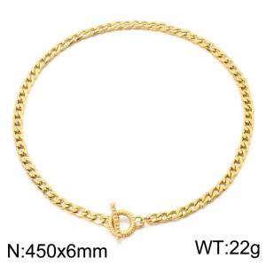SS Gold-Plating Necklace - KN302611-Z