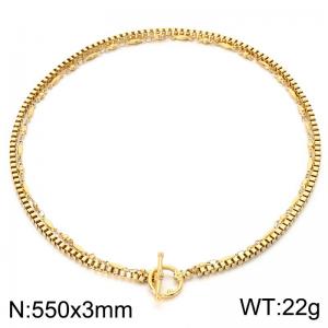 SS Gold-Plating Necklace - KN302619-Z