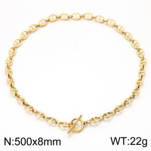 SS Gold-Plating Necklace - KN302627-Z