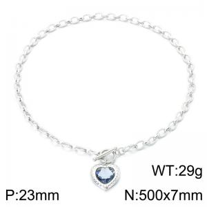 Stainless Steel Stone Necklace - KN302636-Z