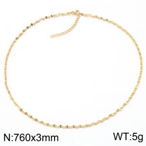 SS Gold-Plating Necklace - KN302731-Z