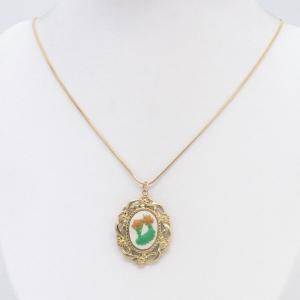 SS Gold-Plating Necklace - KN302849-HM