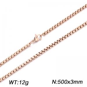 Fashionable jewelry stainless steel chain with rose gold matching chain - KN302949-Z